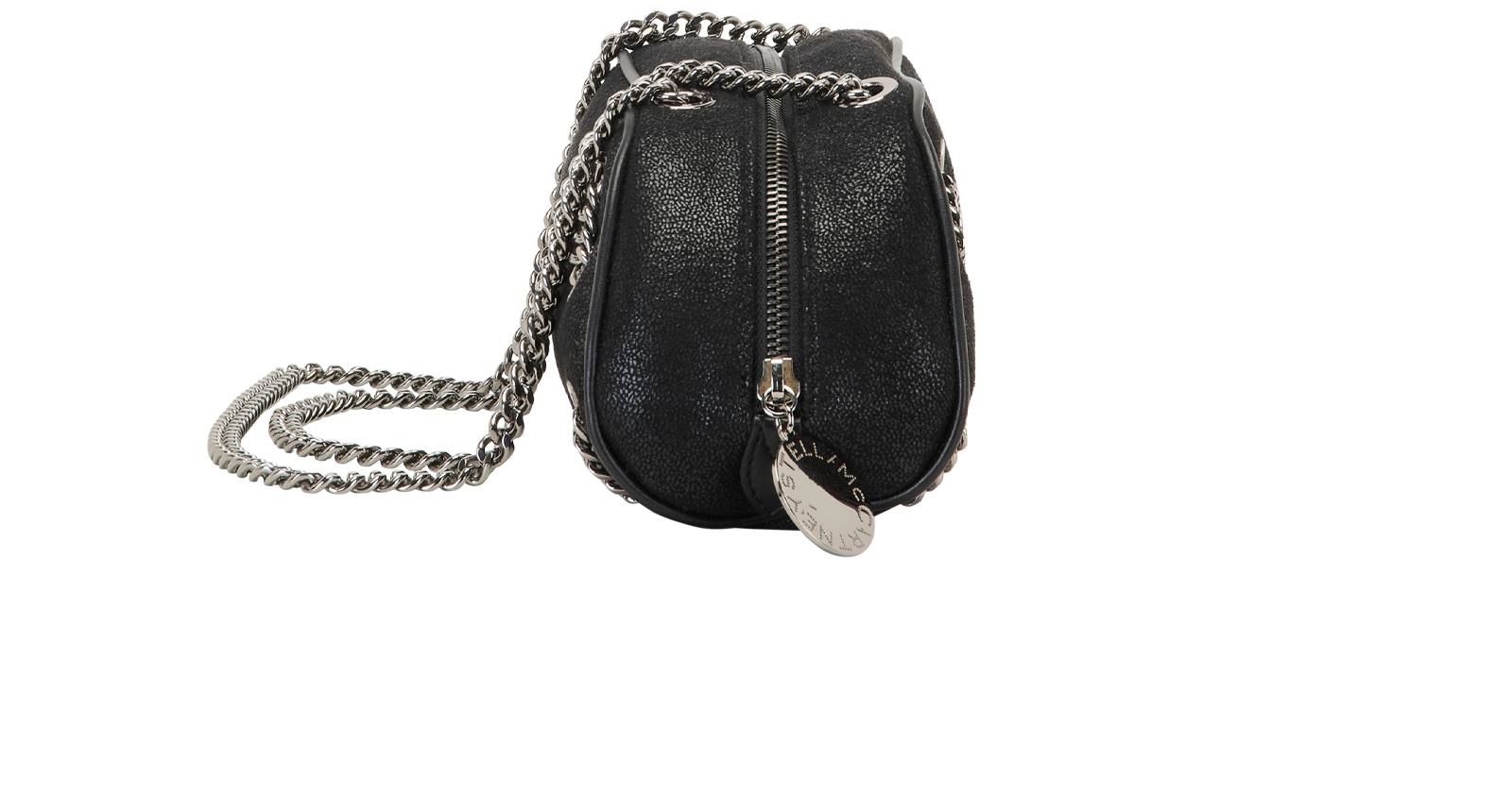Falabella Bowling Shoulder Bag, &pound;475, Handbags, Black, Faux Leather, Side view